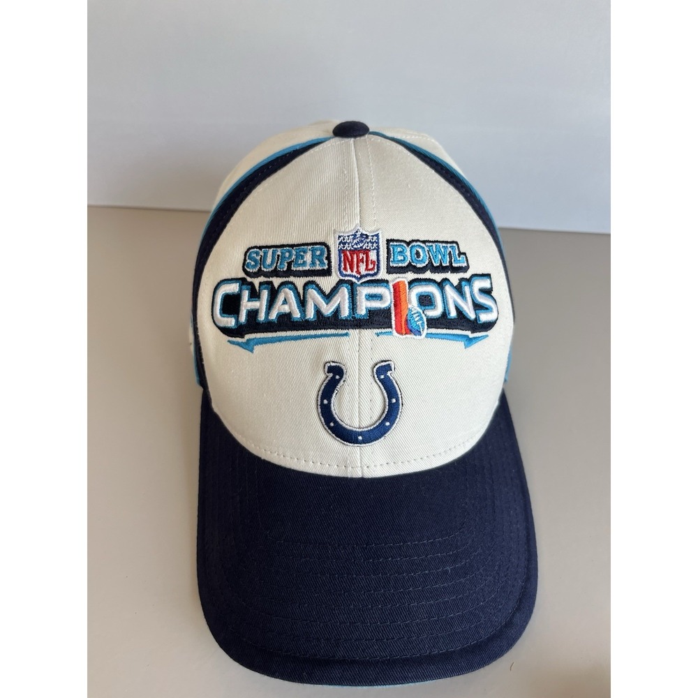 Indianapolis Colts 2007 NFL SUPER BOWL XLI Champions Locker Room Hat Strapback - Picture 2 of 10